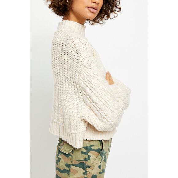 Free People Merry Go Round Sweater in Ivory Size Large - Picture 2 of 7